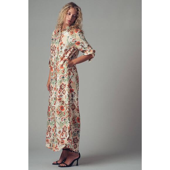 Urban Daizy - Boho Floral Button-Down Midi Dress - Picture 4 of 11